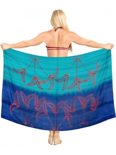Cover-Ups Women's Swimwear Pareo Beach Cover Up Sarong Wrap Skirts Hand Tie Dye B - Blue_x922 - CV187DCWGMT $11.62